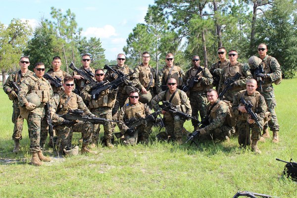 Dorian Wu pictured in back row, third from the right during his time in the U.S. Marine Corps.